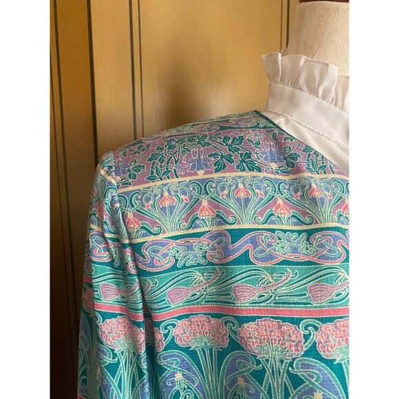 Silk jacket with Art Deco print by Adrianna Papell, size 14 - Picture 6 of 8